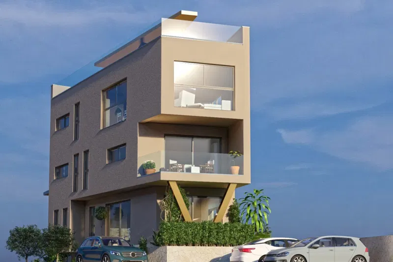 Newly built building with three apartments in the center – 2