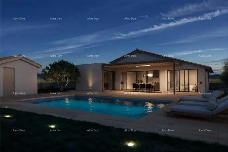 Terreno edificabile con permesso – progetto di casa con piscina – 2