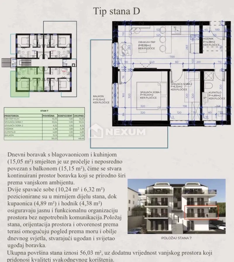 Exclusive new-build apartment on Čiovo, first floor 48.46 m² – 3