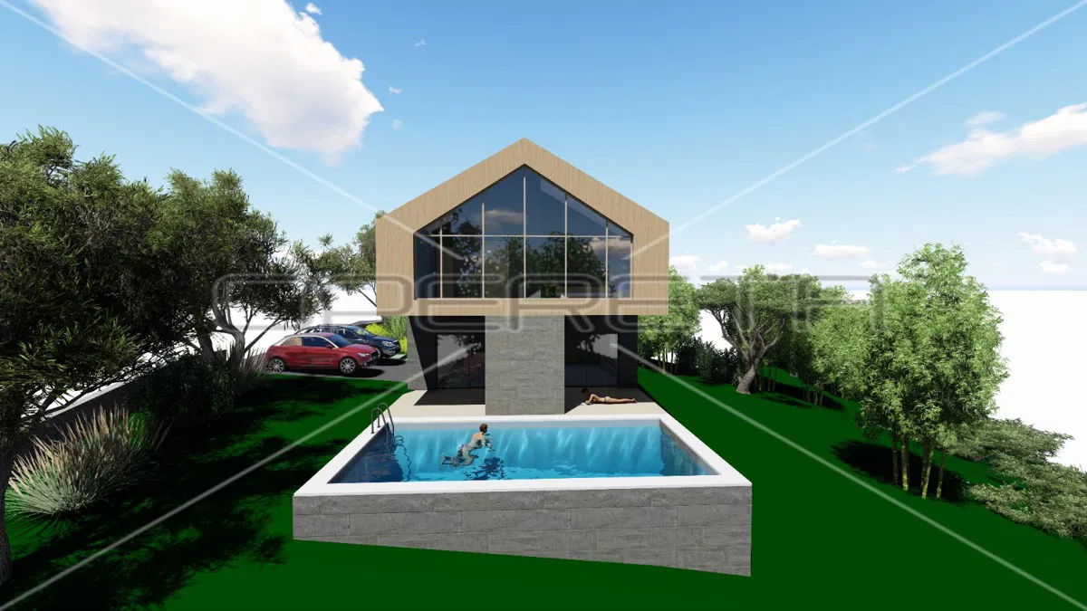 Ekskluziven projekt vile 230 m² ob reki Kupi – mir, zasebnost in investicijski potencial