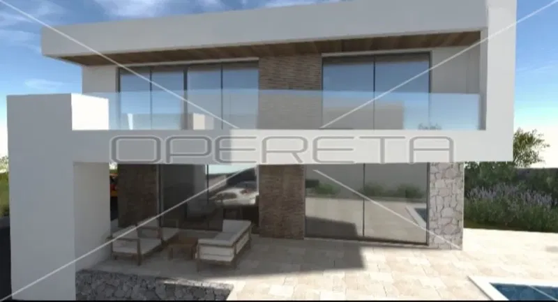 Land with a building permit and project for a modern house with a pool in Vinišće – 2