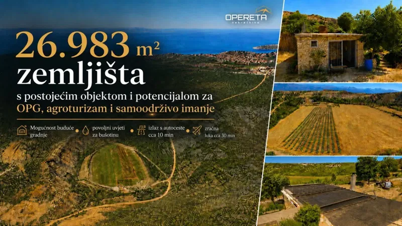 Jasenice, zemljište s pravom građenja, kućicom i velikim potencijalom za razvoj projekta