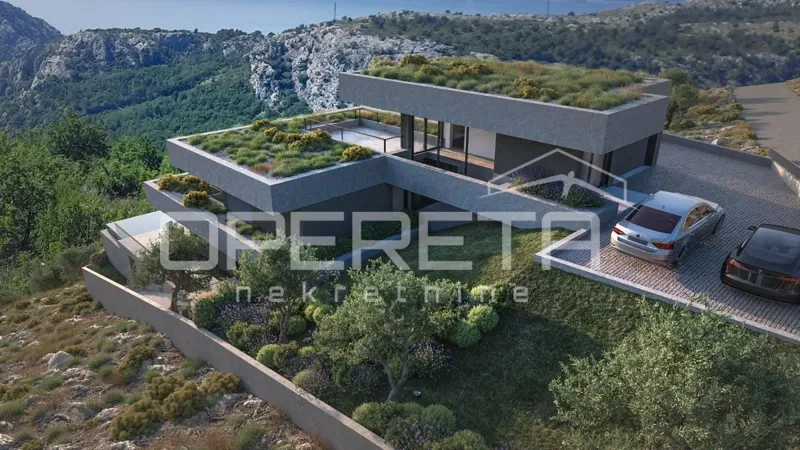 Zemljište 1.546 m² s projektom za modernu vilu, Omiš