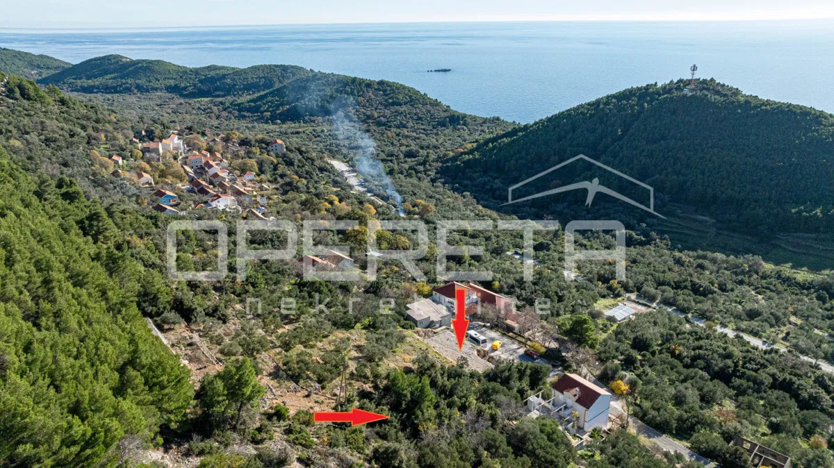 Zemljišče 1108 m2 z razgledom na morje, Babino Polje, Mljet