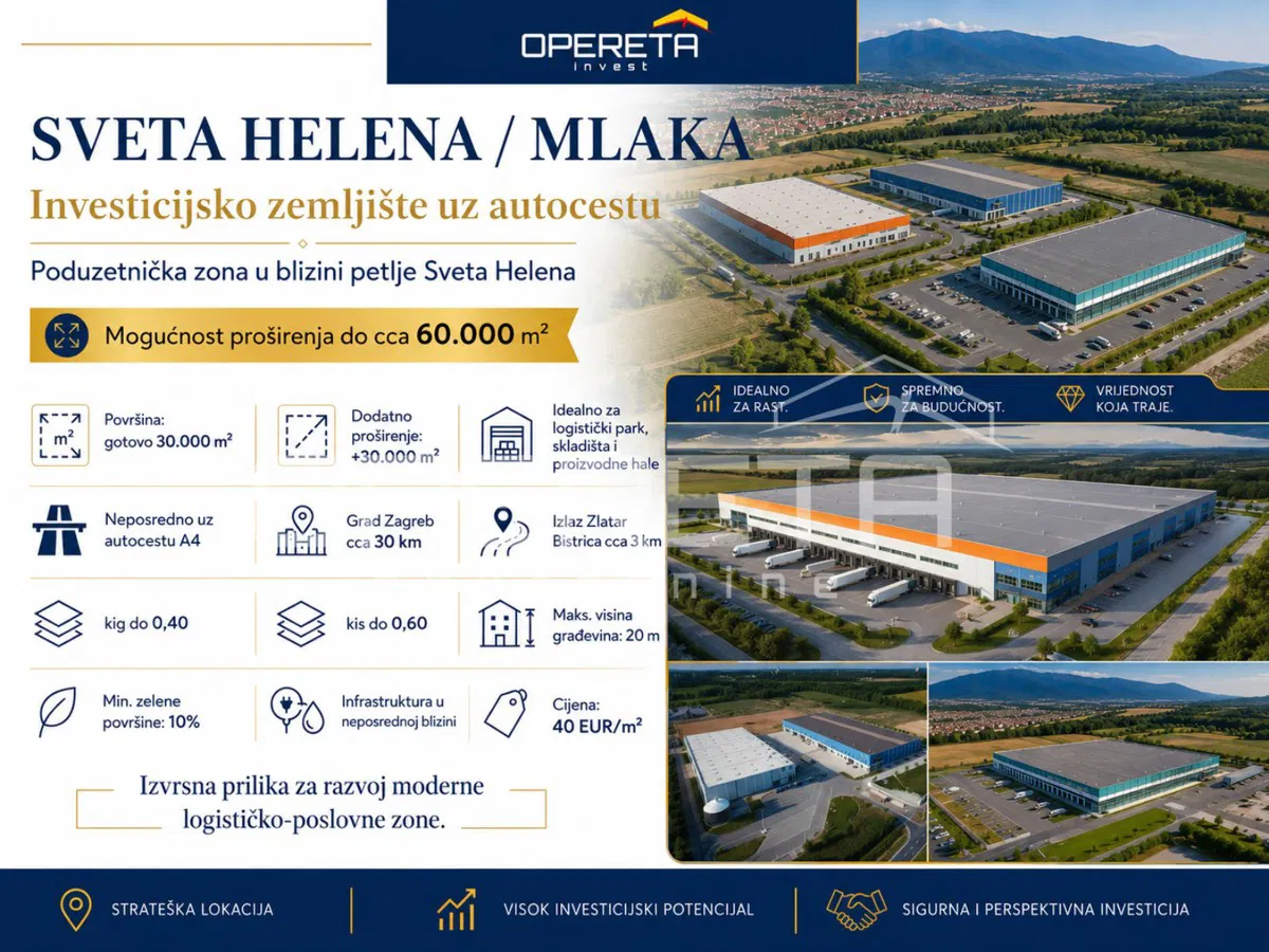 SVETA HELENA, INVESTITIONSGRUNDSTÜCK an der Autobahn Sv. Helena - Zagreb