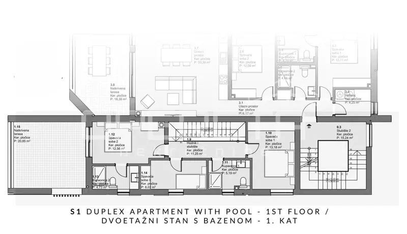 Vodice - spazioso appartamento moderno di 165,37 m2 con piscina, edificio di nuova costruzione. – 3