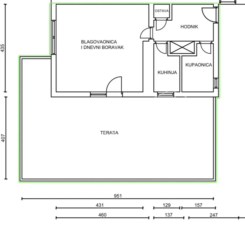 Sale, Apartment, Tuskanac, 44m2, Terrace. – 2
