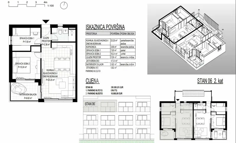 TROGIR*** Two-bedroom apartment on the second floor 53.92 m2! – 3