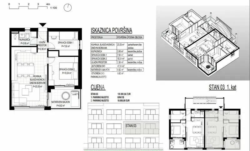 TROGIR*** Two-bedroom apartment on the first floor 53.92 m2! – 3