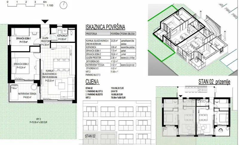 TROGIR*** Two-bedroom apartment on the ground floor with garden, 54,15m2 + 78,08 m2 !! – 3