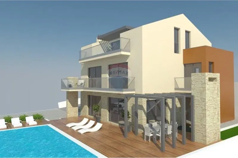 Zemljište - 722 m2 s građevinskom dozvolom i plaćenim priključcima - Zubovici , otok Pag