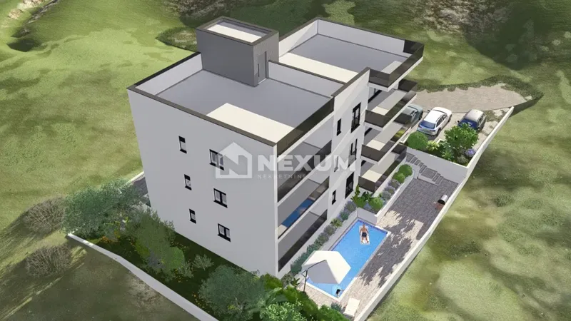 Penthouse z tarasem na dachu, basenem i widokiem na morze – Okrug Gornji – 3