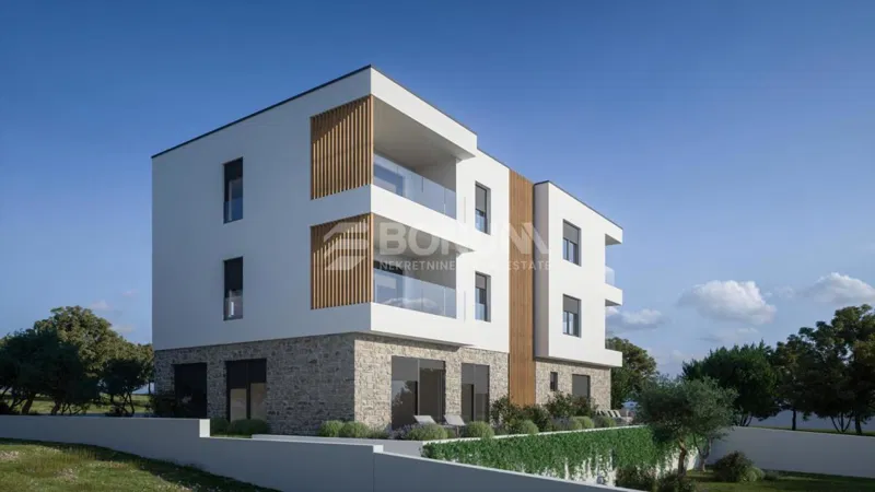Brodarica – novogradnja v prvi vrsti ob morju – stanovanje s teraso – 2