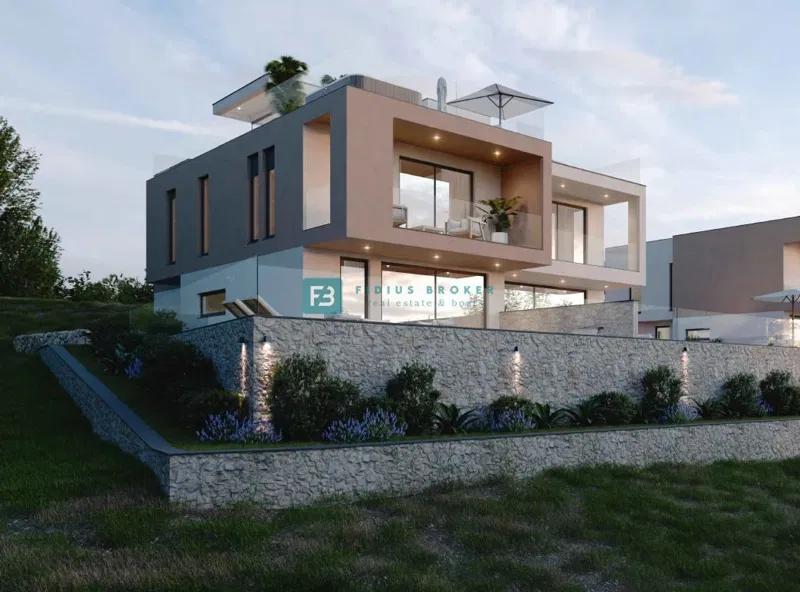 VODICE, novi projekt, luksuzni stan, panoramski pogled na more, bazen, krovna terasa, S1 – 2