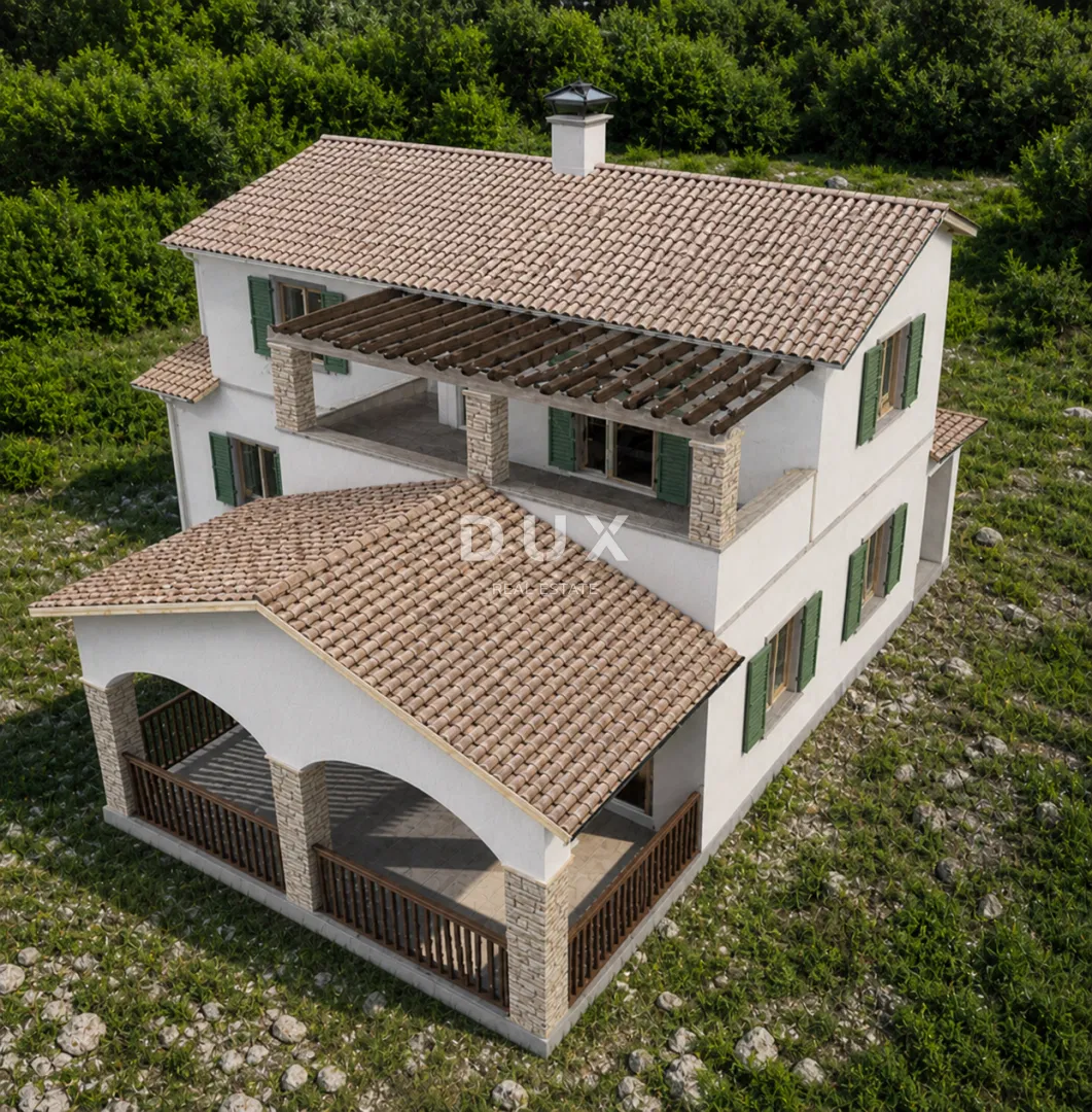 Labin, Sveti Lovreč Labinski, građevinsko zemljište s pravomoćnom građevinskom dozvolom, 866 m2!