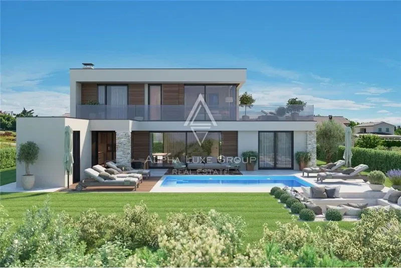 Modern villa with pool under construction with sea view, Istria, Poreč – 2