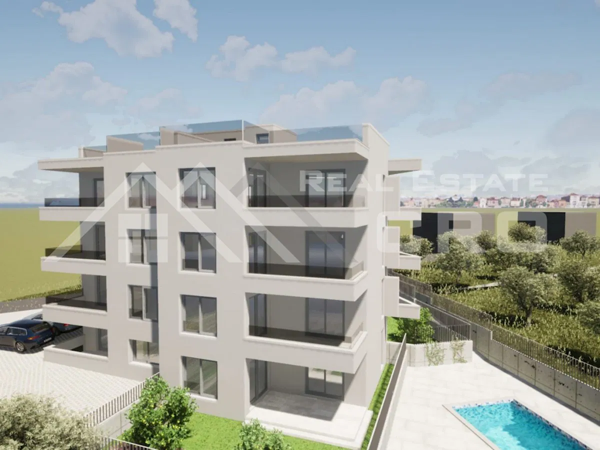 Immobili Čiovo - Appartamenti con due camere in nuova costruzione con piscina, in una posizione desiderabile, in vendita