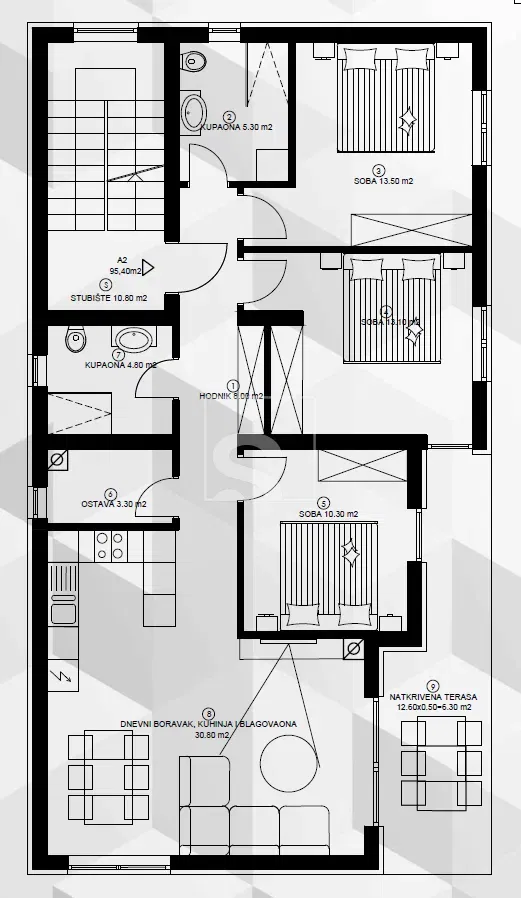 Flat Pješčana Uvala, Medulin, 73,90m2 – 2