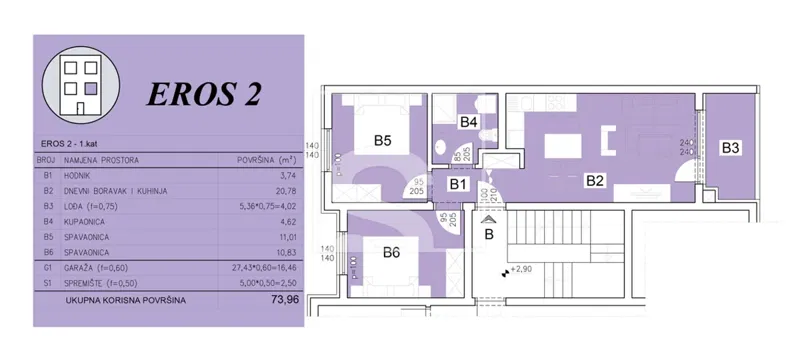 Flat Šijana, Pula, 73,19m2 – 2