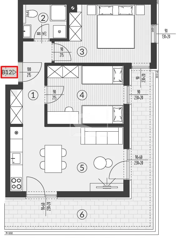 Flat Šikići, Pula, 51,03m2 – 2
