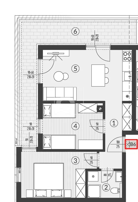 Flat Šikići, Pula, 51,03m2 – 2