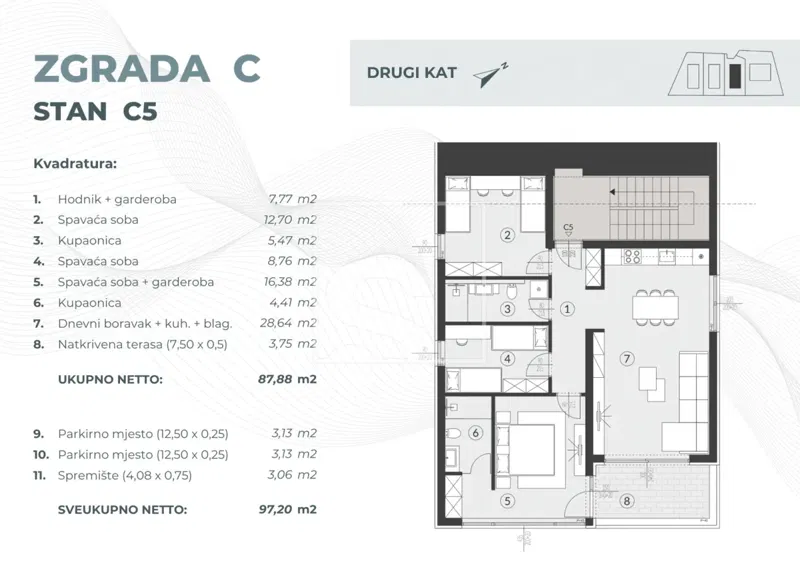 Flat Fažana, 55,08m2 – 2