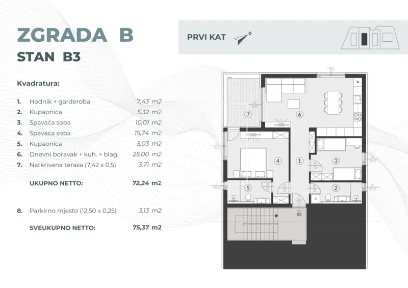 Flat Fažana, 55,08m2 – 2