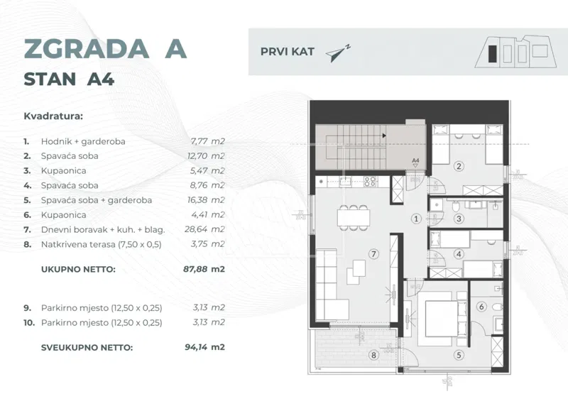 Flat Fažana, 55,08m2 – 2