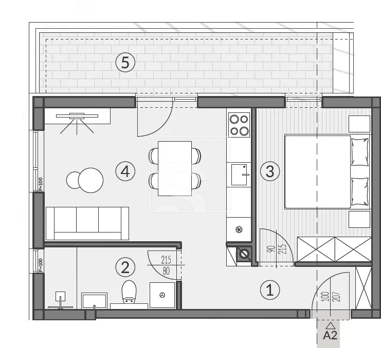 Flat Šikići, Pula, 53,04m2 – 2
