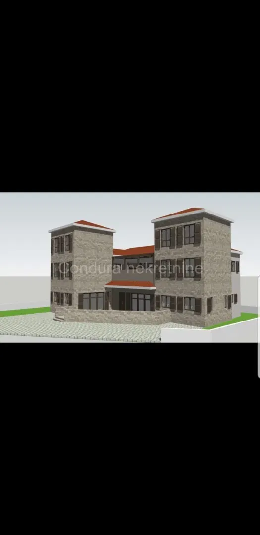 Vrsi - građevinsko zemljište s projektom (poslovi prostor + 3 stana)