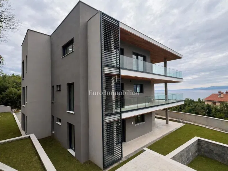 Fiume, Bivio, nuova costruzione, piscina, vista mare – 3