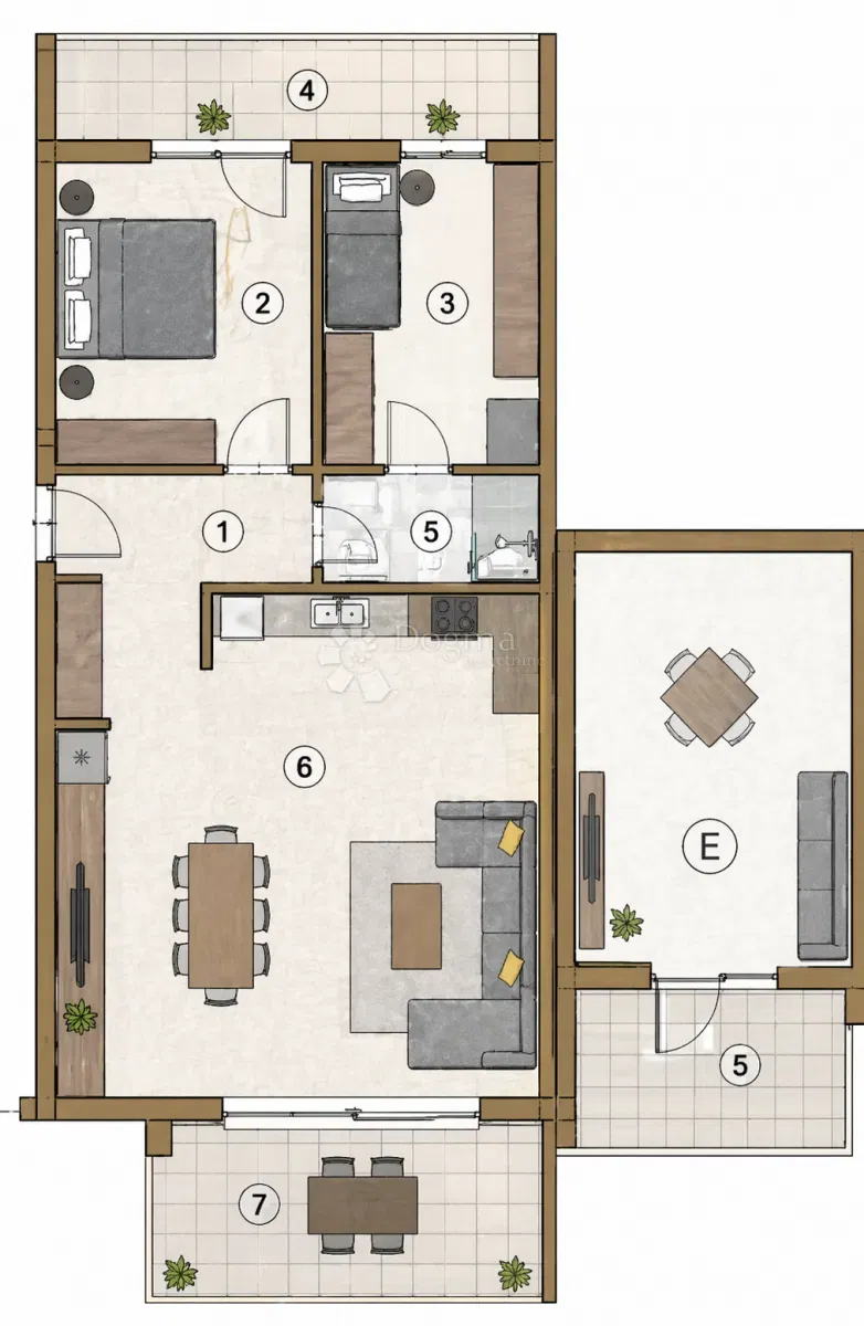 Flat Ližnjan, 75,04m2 – 2