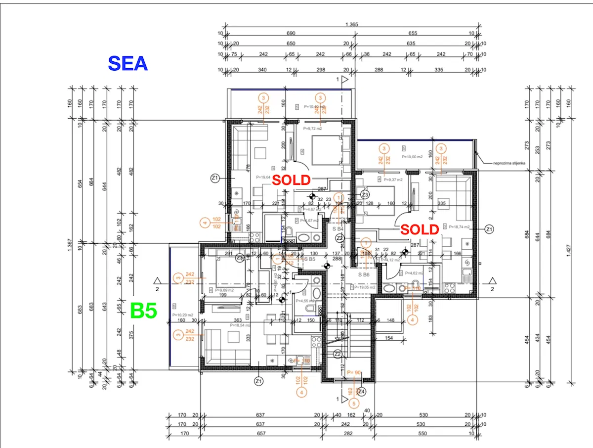 DRACE, PELJESAC – apartman B5 – 42.53 prvi kat