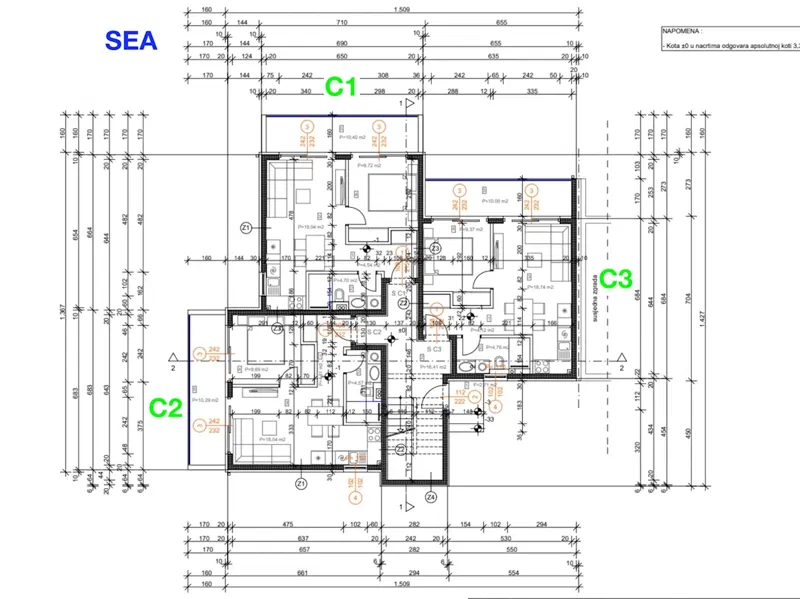 DRACE, PELJESAC – Wohnung C1 – 43,27 m² Erdgeschoss