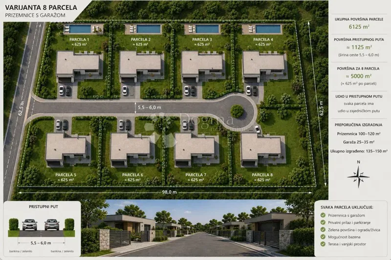 MANJADVORCI - 781 m²-es telek bekötőúttal – 2