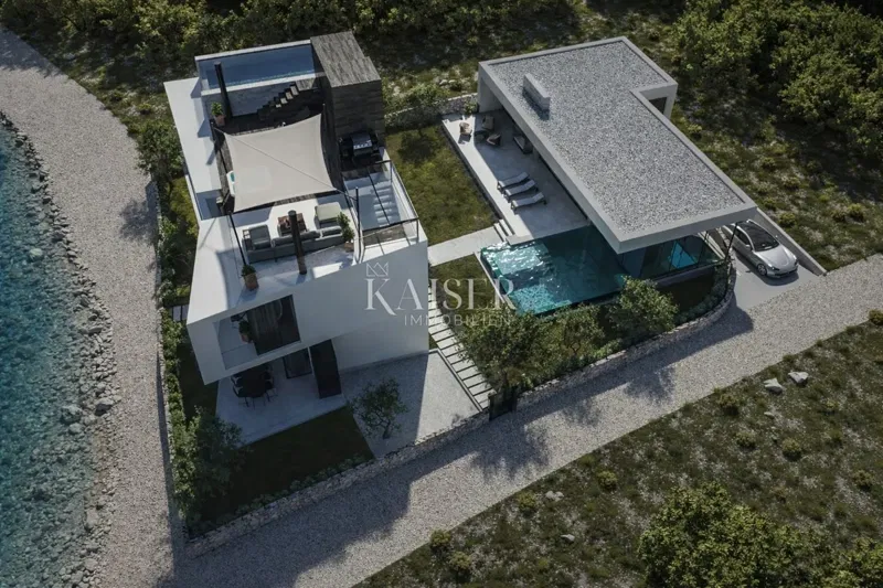 Zadar, Sukošan - Luxusvilla 441 m2, első sor a tengertől