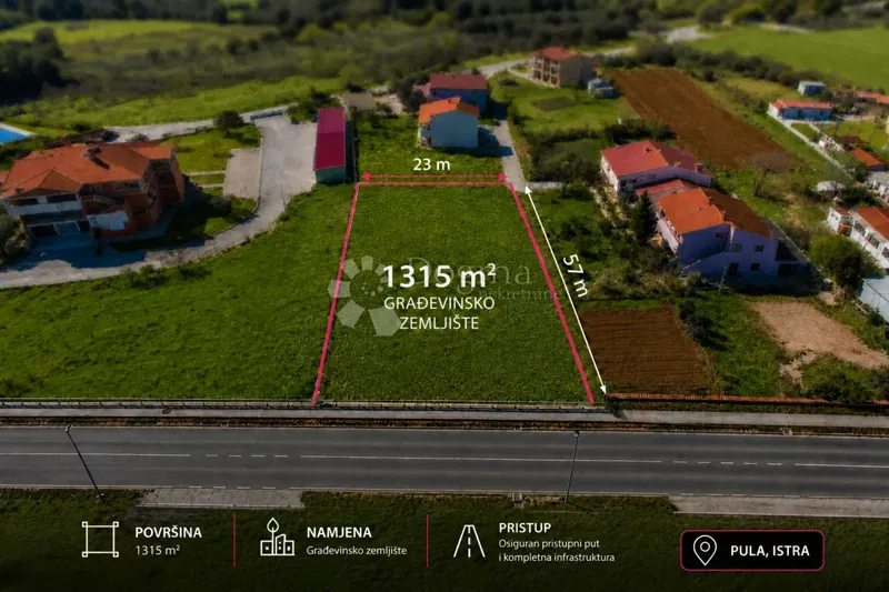 Bauland Veli vrh, Pula, 1.315m2 – 2