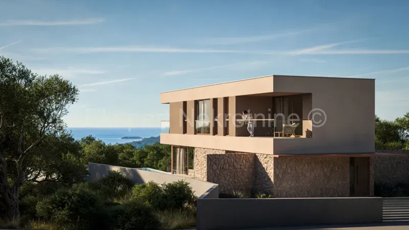 Rogoznica,Zaselo,građevinsko zemljište 556 m2 s projektom za villu,pogled