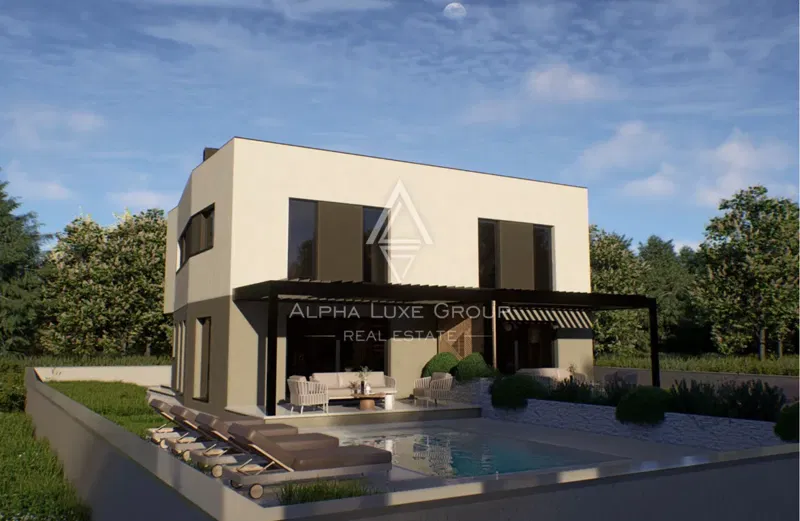 Isztria, Liznjan: Modern villa privát medencével – 3