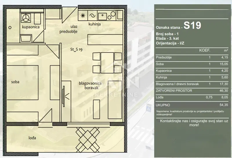 Trogir/One-bedroom apartment on the third floor S19 – 2
