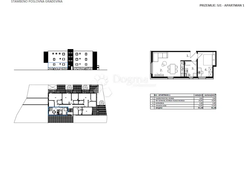 Apartament Vodice, 41,20m2 – 2