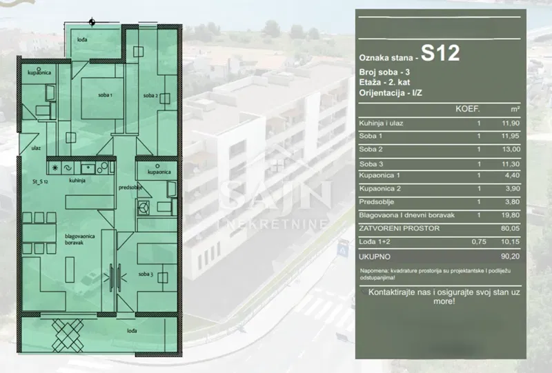 Trogir/Three-bedroom apartment on the second floor S12 – 2