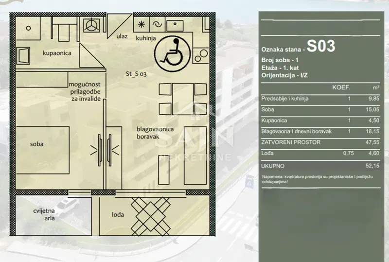 Trogir/Apartament z jedną sypialnią na pierwszym piętrze S3 – 2