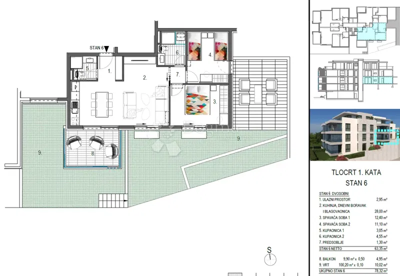 Flat Primošten, 81,05m2 – 2