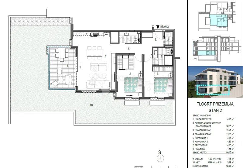Квартира Primošten, 81,05m2 – 2