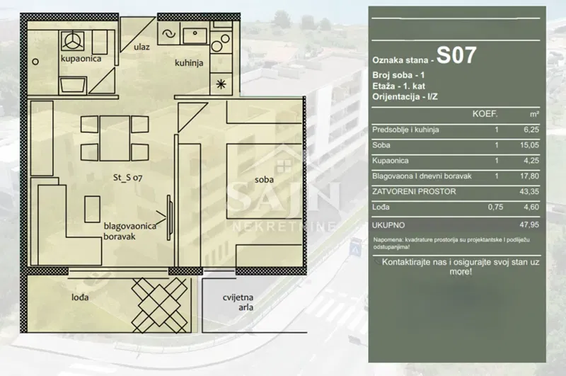 Trogir/One-bedroom apartment on the first floor S7 – 2
