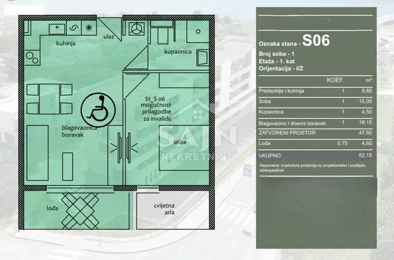 Trogir/One-bedroom apartment on the first floor S6 – 2