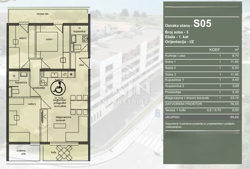 Trogir/Three-bedroom apartment on the first floor S5 – 2