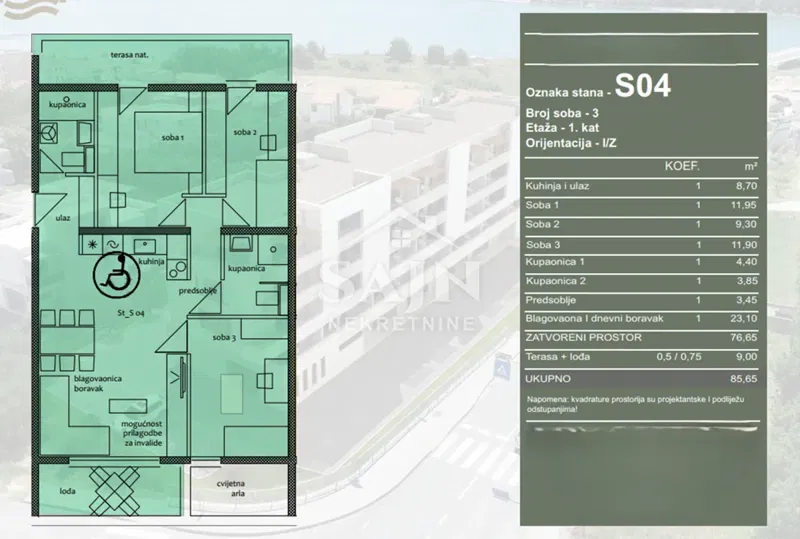 Trogir/Three-bedroom apartment on the first floor S4 – 2