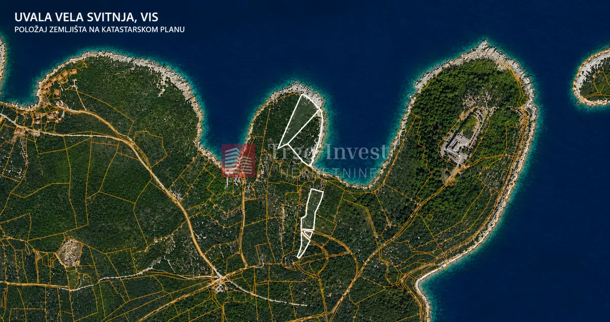 UVALA VELA SVITNJA, VIS – ZEMLJIŠTA UZ MORE, 17.551 m², 1. RED